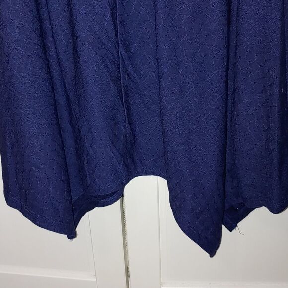 Justice Girls  eyelet hankerchief navy dress SZ 10 - Picture 6 of 7